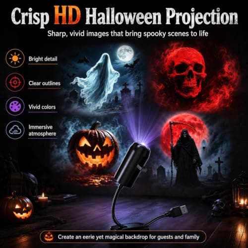 Syeefula Plug and Play HD Star Projector Halloween, 6 Disk Set (1PC) — view 6