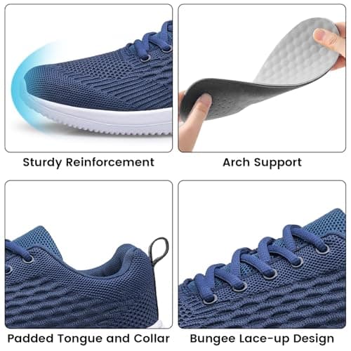 Raoendis Mens Trainers Running Shoes Walking Sneakers, Lightweight Comfortable Fitness Tennis Shoes for Indoor Outdoor Sports Navy Blue Size 11 — view 5