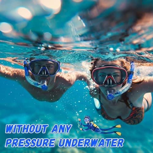 Relaxweex 4 Pack Adult Swim Goggles with Nose Cover Snorkel Diving Mask Elastic Strap Scuba Mask Underwater Swimming Goggle(Black, Blue, Red, Yellow) — view 5