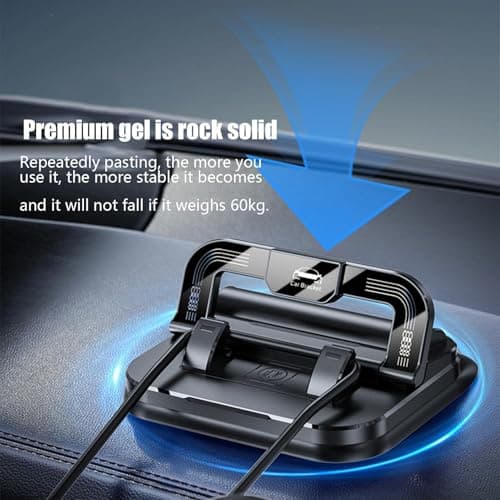 Car Mount - 360° Rotation Adjustable Suction Base, Non-Slip Phone Holder, Sturdy Stand Rack | Modern Design Universal Car Phone Holder For Family Travel Driving Automotive Vehicle Indoor Use — view 4