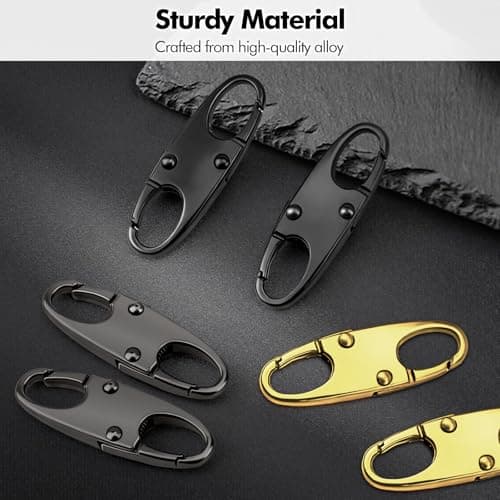 Lunhoo 6 Pcs Carabiner Zipper Clips, Small Snap S Hooks, Anti-Theft Zipper Pull Locks for Travel Bag, Backpack, Luggage, Outdoor Sporting, Universal Zip Pull Replacement Repair Kits — view 3