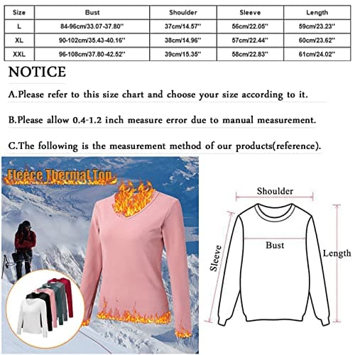 Full Length Long Sleeve Top Women Crew Neck Fleece Lined Thermal Thermal Underwear Slim Tops Long Sleeve Thermal Shirts Winter Tops Linen Top Today on Clearance White — view 6