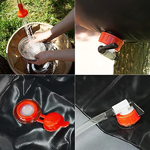 Brrnoo 20L Solar Powered Portable Shower Bag PVC Heating Bath Bag for Camping RV and Outdoor Use — view 3