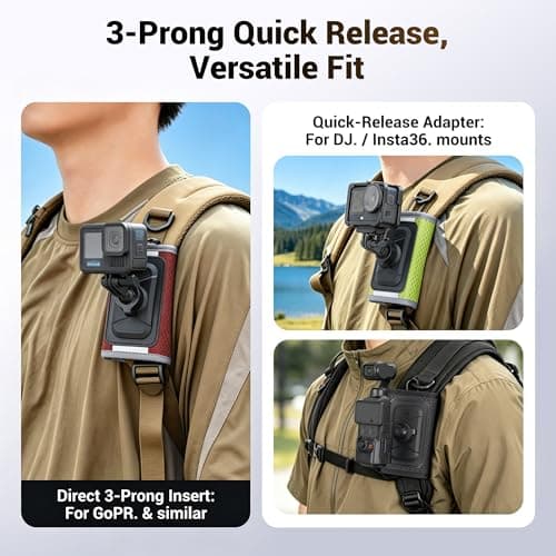 JJC Backpack Shoulder Strap Mount for Go Pro Hero 13 12 11 10 Action Camera — view 6