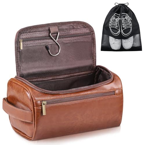 Zocipro Leather Toiletry Bag for Men PU Artificial Leather Wash Bag