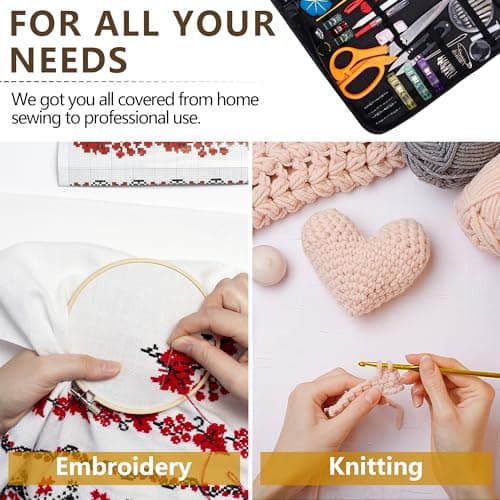 HOUSEEIGHT Professional Sewing Kit - Over 200 Pcs Premium Needle and Thread Kit Includes 43 Strong Threads,30 XL Needles, Sewing Kits for Adults UK for Emergency & Home Mini Sewing Kit for Beginners… — view 5
