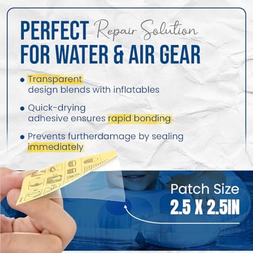 Bestway 10 Pack Waterproof Inflatables Repair Patch Kit – 2.5 x 2.5in - Heavy Duty Underwater Swimming Pool & Air Mattress Patch Repair Kit for Floats, Tubes, Bounce Houses & Inflatable Toys — view 2