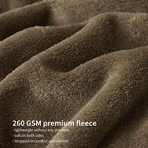Aisbo Brown Throws Blanket - Throws for sofas Fluffy Large Blanket Fleece, Warm Soft Flannel Blanket for Couch, 220x240cm — view 4