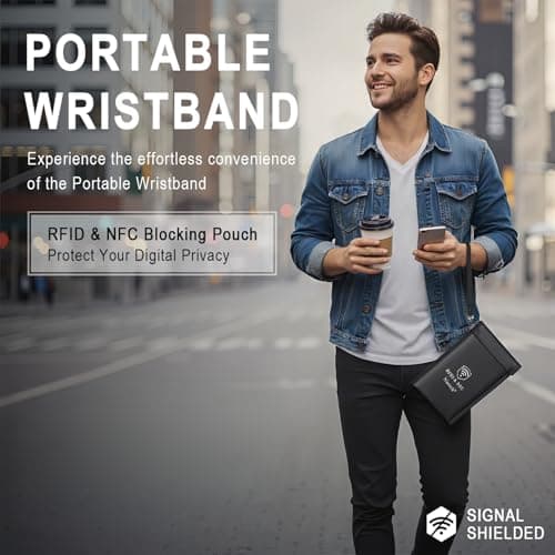 Ninitch Faraday Bags for Phone Privacy & Security - Signal Blocking Pouch for GPS/WIFI/5G/RFID - Fireproof & Waterproof Anti-Drop Case for Travel & Data Protection Black — view 4