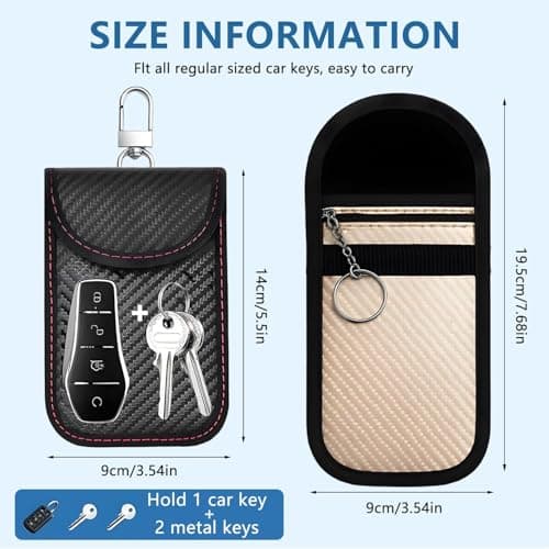 3 Pcs Faraday Pouch for Car Keys, RFID Signal Blocking Key Fob Protector — view 2