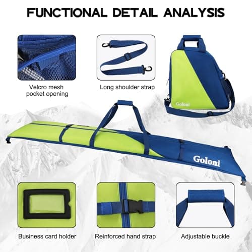Goloni Ski Bag and Boot Bag Combo,Ski Bags for Air Travel,Water- resistant Snowboard Bag Fits for Skis Up to 180 CM and Boots Up To Size US13 — view 3
