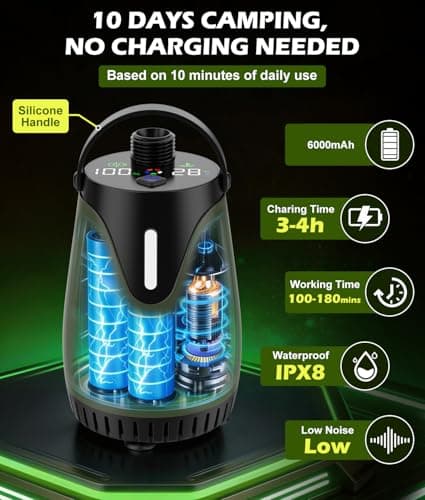 WADEO Portable Camping Shower, Hot Water, 10 Days Runtime, 20L Bucket — view 2