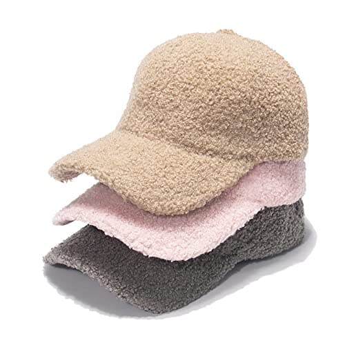 CAMICALMI Women Baseball Cap for Tennis Travel Short Plush Adjustable Warm Windproof Winter Outdoor Black — view 2