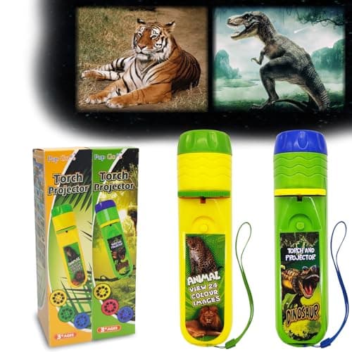 Pup Go 2 in 1 Dinosaur & Animal Projector Flashlight Toy for Kids Ages 3-7