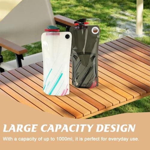 Collapsible Water Bottle1000ml 2 Pack Foldable Water Bottle with for Sports — view 6