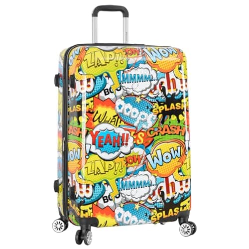 Large Size Suitcase Comic Print Hard Shell Four Wheel Expandable Luggage — view 2
