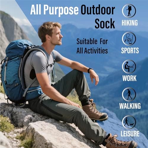 6PK Mens Thermal/Outdoor Socks - UK 6-11/EU 39-45 - Assorted — view 4