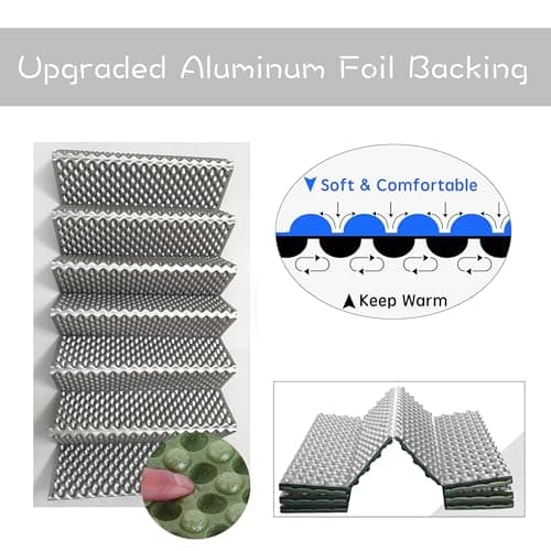 Foldable Camping Mat, Closed Cell Foam Sleeping Mats in Tent, Aluminium Film Insulation Ground Mats for Backpacking, Reflective Mat — view 3