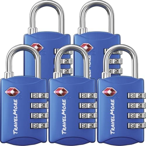 TravelMore TSA Approved Luggage Locks, Travel Padlocks for Suitcases