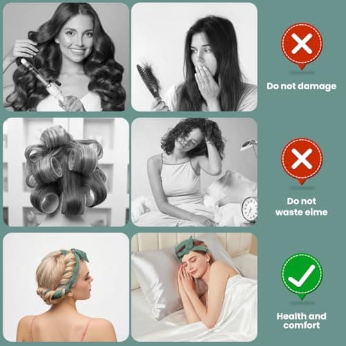 BUTBU Heatless Curlers Headband, 5PCS No Heat Hair-Curlers and Rollers — view 4