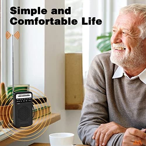Portable FM AM Radio for Seniors-Easy to Use Battery Operated Pocket Radio — view 2