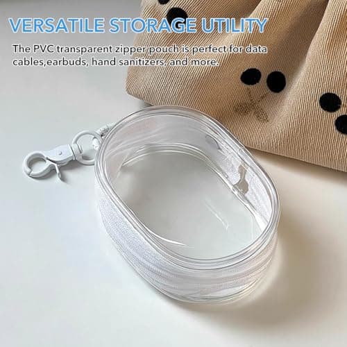 Supvox® 2Pcs PVC Transparent Storage Bag for Data Cables, Chargers, Earphones Waterproof Travel Organizer Pouch with Quick Release Buckle, Compact 10.5x6.5x3.6cm, Durable Multipurpose Use — view 4
