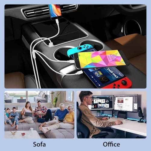 Multi Charger Cable 1.2M 3 in 1 Multi Charging Cable Nylon Braided Multiple — view 6