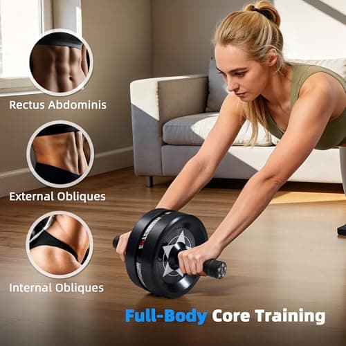 Ab Roller with Two Extra-Thick Non-Slip Knee Mat for Core Abs Rollout — view 6
