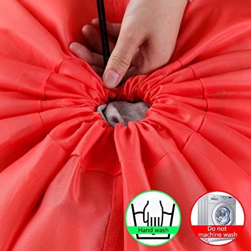 IHOMAGIC Laundry Bag Large Foldable Laundry Bag Washable Storage Bag with Nylon Rope Lightweight Portable Bag for Dirty Clothes Blanket 100L in Bedrooms, Hotels, Dorms, Travel, Orange — view 3