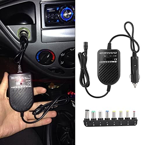 YUKERMARB 80W Car Laptop Charger, Auto Laptop Adapter Vehicle Notebook Power Supply with Stabilized Output Adjustable Voltage 8 Tips for Laptops — view 4
