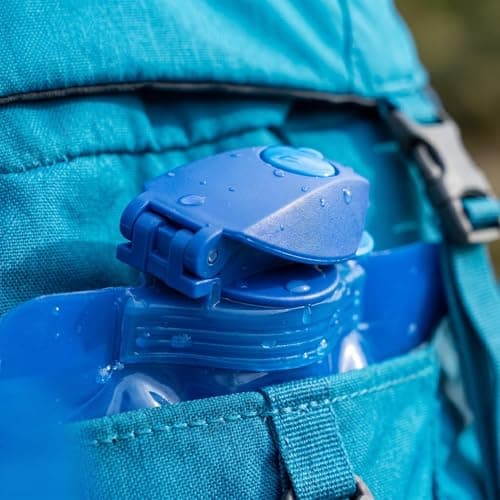 SSJkeji 4-Pack 1000ml Foldable Collapsible Water Bottle – Reusable BPA Free Flexible Drink Pouch with Clip, Leakproof Sports Bottle for Outdoor Travel, Hiking, Biking, Running & Gym — view 5