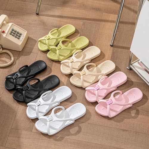 WZNKXFC Travel Slippers Shower Foldable Shoes Quick Drying Non Slip for Women Lightweight Shoes Men Beach Spa Portable Hotel EU Size 41-42 Black — view 6
