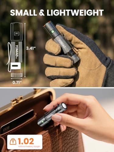 Yemao Rechargeable Pocket Torch with Magnetic Base, 1500 Lumens, Grey — view 3