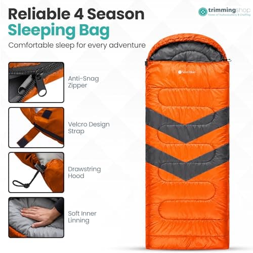 Trimming Shop 4 Season Waterproof Backpacking Sleeping Bag 6ft - Orange — view 2