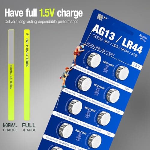LR44 AG13 A76 357 SR44 L1154 1.5V Alkaline Button Cell Batteries (10 Pack) – High Capacity Coin Batteries for Watches, Key Fobs, Toys & Small Electronics — view 5