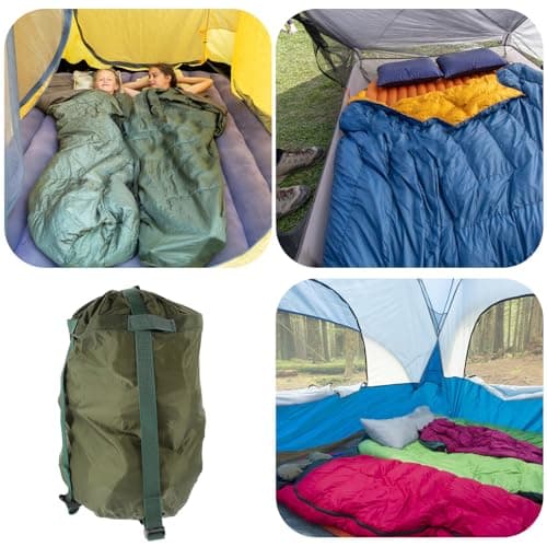 GARVALON Sleeping Bag Compression Bag Nylon Green Straps for Trekking — view 6