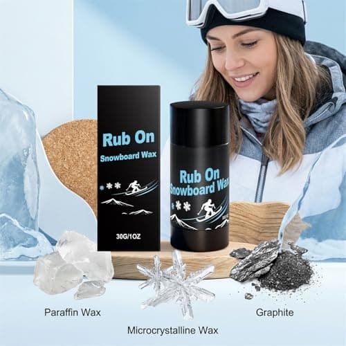 Ceweao Rub On Snowboard Wax | 30g Solid Ski Maintenance Wax With Cork Applicator | Easy Use Reduce Friction Tool, For Indoor Outdoor Home Sports Snow Snowboard Skiing Cross-Country — view 6