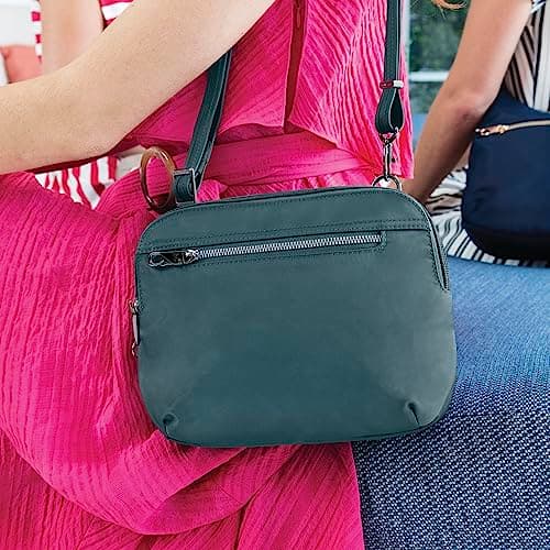Travelon Women's Anti-theft Tailored East/West Organizer Chrossbody, Onyx, One Size, Anti-theft Tailored East/West Organizer Chrossbody — view 3