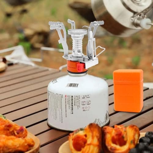 Camping Gas Stove, Portable Windproof Backpacking Stove Cooking Stoves 3000W Camping Stoves with Carry Box for Outdoor Cooking Hiking Travelling Fishing Picnic Trekking — view 5