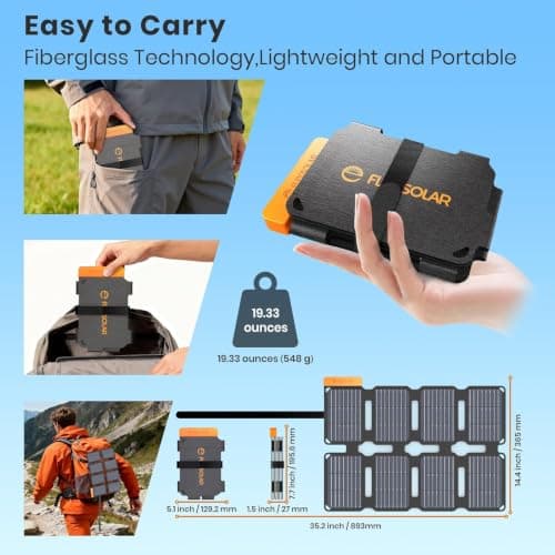 FlexSolar Portable 25W Solar Panel Charger with USB-A and USB-C Ports — view 3