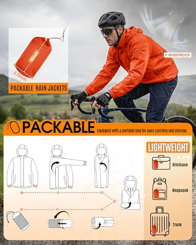 Outdoor Ventures Men's Waterproof Jackets Lightweight Windproof Raincoat — view 2
