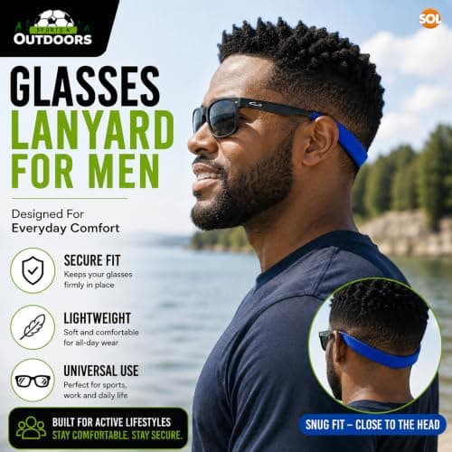SOL 6pk Sports Glasses Straps For Men - Neoprene Glasses Lanyard for Men — view 4