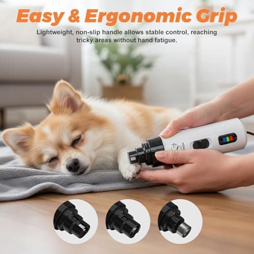 Dog Nail Grinders – Cordless Electric Pet Nail Trimmer, Silent USB Rechargeable Dog Claw Grinder with Diamond Bit, Low-Noise Nails Clippers & File Trimmer for Dogs & Cats, Home & Travel Grooming — view 5