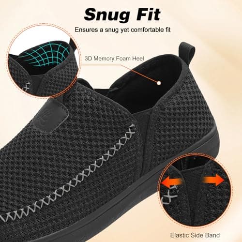 JOINFREE Mens Walking Shoes Wide Toe Box Barefoot Trainers Black — view 4