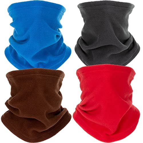 Zollen 4/3/1 Pack Neck Warmer Snood for Men Women Unisex Fleece Winter Neck Gaiter Windproof Bandana Adjustable Face Covering Scarf for Skiing Motorcycle Outdoor Sports Running Cycling — view 2
