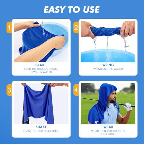 CSITE 1 Pack Cooling Hoodie Towels, Instant Cooling Towels for Neck and Face, UPF 50 Sun Protection, Ice Towel for Hot Weather, Head Towel for Sports, Camping, Cycling & More Activities — view 3