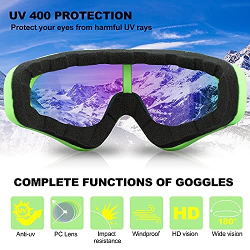 SixYard Ski Goggles, Motorcycle Goggles, 3 Pack Snowboard Snow Goggles for Men Women Adult Youth (Style 1) — view 5