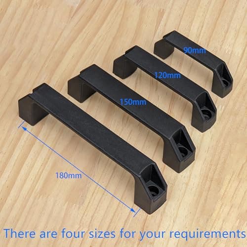 DDHOMIN 6 Pcs Nylon Luggage Pull Handles – Black Rectangular Plastic Handle for Toolbox and Case (150mm) — view 5