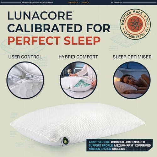 LunaCore Hybrid Shredded Memory Foam Pillow 2 Pack, Medium Firm — view 5