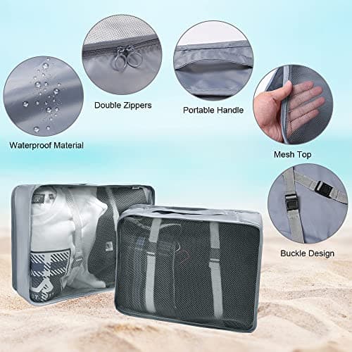 OSDUE Packing Cubes for Suitcase, 8PCS Thickening Travel Organiser Packing Bags Lightweight Travel Accessories Organizers Essentials Clothes Shoes Cosmetics Toiletries Storage Bags — view 3